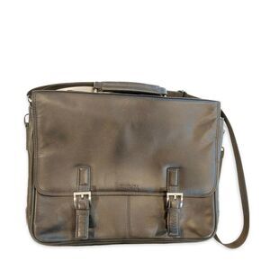 Kenneth Cole Black Messenger Bag with Adjustable Strap and Minimalist Design